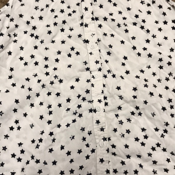 BeachLunchLounge White & Navy Star Print Top L - Picture 3 of 6